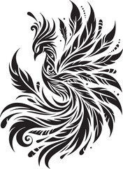 Elegant Phoenix Feathers Tribal Design