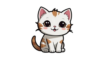 Obraz premium Beautiful baby cat with captivating eyes, isolated portrait of a cute kitten on background