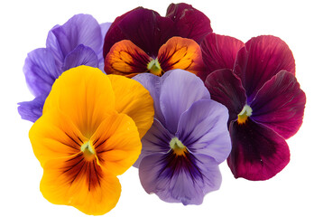 Closeup of colorful pansy flower, The garden pansy is a type of large-flowered hybrid plant cultivated as a garden flower. This image was blurred or selective focus.