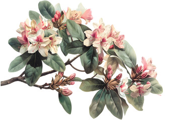A rhododendron isolated on transparent background. PNG file
