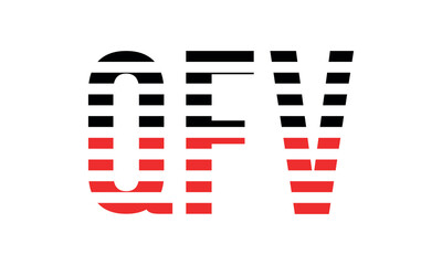 QFV three initial letter iconic line negative space minimal logo design vector template. monogram, abstract, wordmark, business, typography, minimalist, brand, company, flat, modern, unique, simple