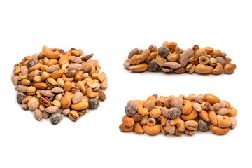 A group of almonds, pistachios, walnuts, macadamia, cashews.