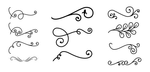 Dividers ornaments line style icon collection