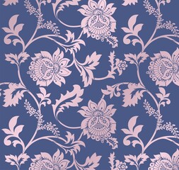 Colorful wedding card design, paisley floral pattern , India	