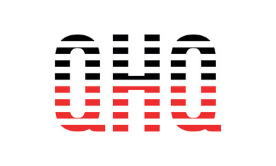 QHQ three initial letter iconic line negative space minimal logo design vector template. monogram, abstract, wordmark, business, typography, minimalist, brand, company, flat, modern, unique, simple