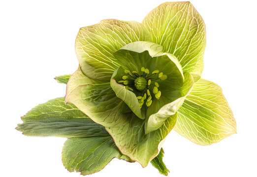 Hellebore flower isolated on transparent background. PNG file