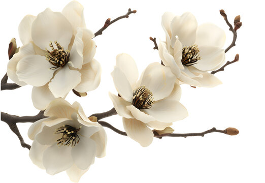 Magnolia flower isolated on transparent background. PNG file