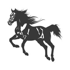 Silhouette a horses galloping black color only