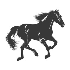 Obraz premium Silhouette a horses galloping black color only