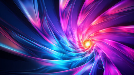 Dynamic Floral Vortex in Radiant Pink and Blue Swirls