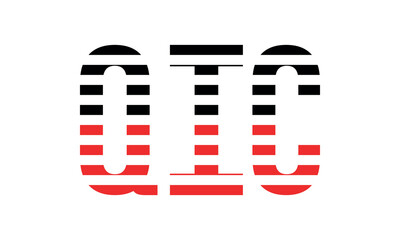 QIC three initial letter iconic line negative space minimal logo design vector template. monogram, abstract, wordmark, business, typography, minimalist, brand, company, flat, modern, unique, simple