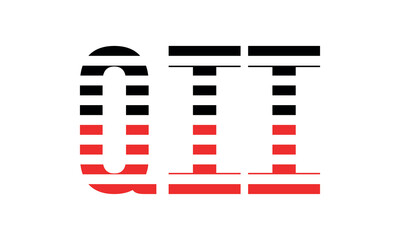 QII three initial letter iconic line negative space minimal logo design vector template. monogram, abstract, wordmark, business, typography, minimalist, brand, company, flat, modern, unique, simple