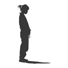 Silhouette asian girl alone black color only