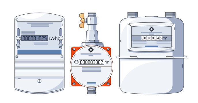 Communal Services Meters Measure Collective Usage Of Resources Like Water, Gas, Or Electricity In Shared Facilities
