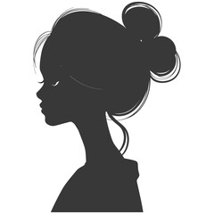 Silhouette asian girl black color only