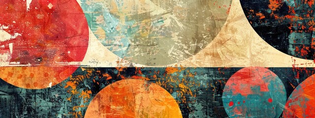 vintage grunge colorful collage background. Different textures and shapes. Art background - obrazy, fototapety, plakaty