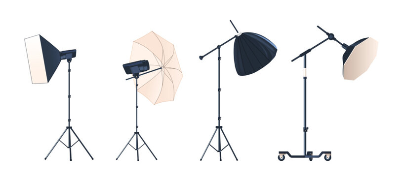 Professional Photo Studio Light Setup, Includes Softbox, Umbrella, Light On Tripods For Controlled Illumination