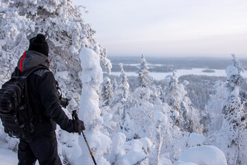 Cross country skiing in Lapland Finland