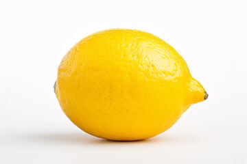 Single lemon fruit in front of white background