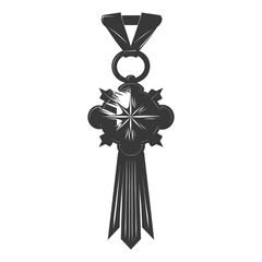 Silhouette war medal of honor black color only