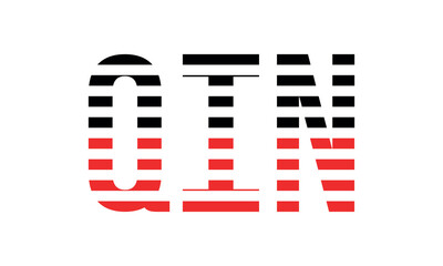 QIN three initial letter iconic line negative space minimal logo design vector template. monogram, abstract, wordmark, business, typography, minimalist, brand, company, flat, modern, unique, simple