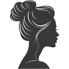 Silhouette women head thick black color only