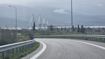 bridge of rio antirio in patra greece