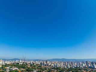 Foto aérea da região de Pinheiros em São Paulo, proxima ao cemitério do Araxá e tambem da avenida Paulista