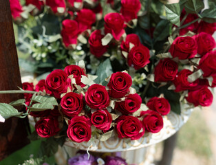 fake roses closeup bunch of fake roses