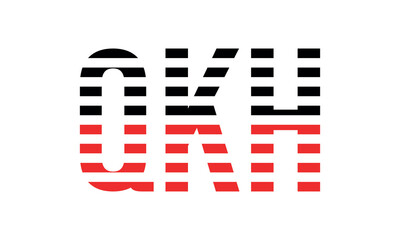 QKH three initial letter iconic line negative space minimal logo design vector template. monogram, abstract, wordmark, business, typography, minimalist, brand, company, flat, modern, unique, simple