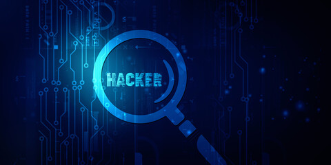 2d illustration cyber crime and internet privacy hacking.Network security,cyber attack,computer virus,ransomware and malware concept