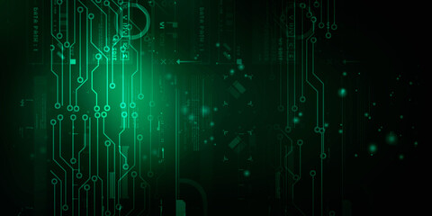 2d illustration Abstract futuristic electronic circuit technology background
