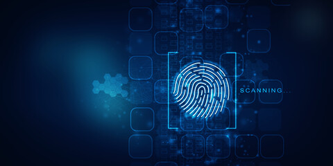 Fingerprint Scanning Technology Concept 2d Illustration