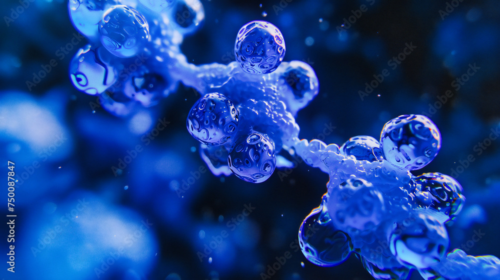 Aufkleber microscopic world exploration: an abstract view of cellular structures, emphasizing the intricacy of