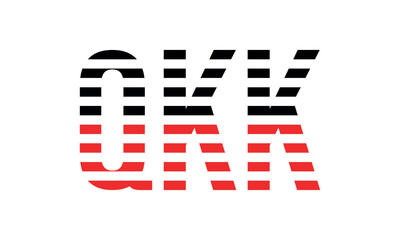 QKK three initial letter iconic line negative space minimal logo design vector template. monogram, abstract, wordmark, business, typography, minimalist, brand, company, flat, modern, unique, simple