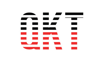 QKT three initial letter iconic line negative space minimal logo design vector template. monogram, abstract, wordmark, business, typography, minimalist, brand, company, flat, modern, unique, simple