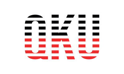 QKU three initial letter iconic line negative space minimal logo design vector template. monogram, abstract, wordmark, business, typography, minimalist, brand, company, flat, modern, unique, simple