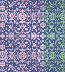 wedding card design, traditional paisley floral pattern , royal India	