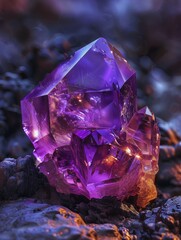 Amethyst cluster, Crystal Stone macro mineral, purple rough amethyst quartz crystals