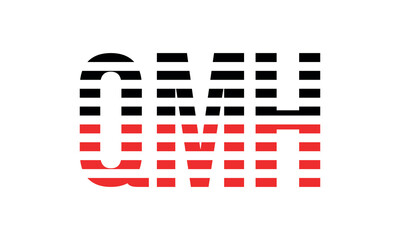 QMH three initial letter iconic line negative space minimal logo design vector template. monogram, abstract, wordmark, business, typography, minimalist, brand, company, flat, modern, unique, simple