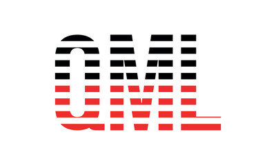 QML three initial letter iconic line negative space minimal logo design vector template. monogram, abstract, wordmark, business, typography, minimalist, brand, company, flat, modern, unique, simple