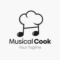 Vector Illustration for Musical Cook Logo: A Design Template Merging Concepts of a Chef hat and Melody Shape