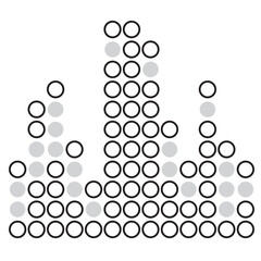 Vector illustration of black sound wave icon. Abstract music waves, radio signal frequencies and digital sound visualization. isolated on a white background