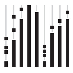 Vector illustration of black sound wave icon. Abstract music waves, radio signal frequencies and digital sound visualization. isolated on a white background