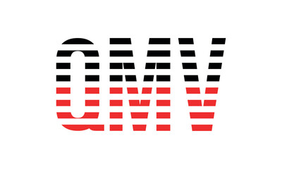 QMV three initial letter iconic line negative space minimal logo design vector template. monogram, abstract, wordmark, business, typography, minimalist, brand, company, flat, modern, unique, simple