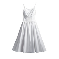 A plain white sundress isolated on transparent background, png