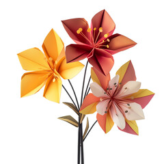 colorful paper flower isolated
