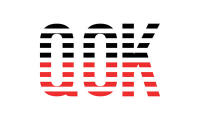 QOK three initial letter iconic line negative space minimal logo design vector template. monogram, abstract, wordmark, business, typography, minimalist, brand, company, flat, modern, unique, simple