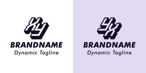 Letters XY and YX 3D Monogram Logo, Suitable for business with XY or YX initials
