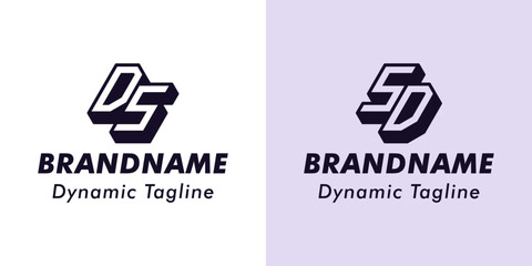 Letters DS and SD 3D Monogram Logo, Suitable for business with DS or SD initials